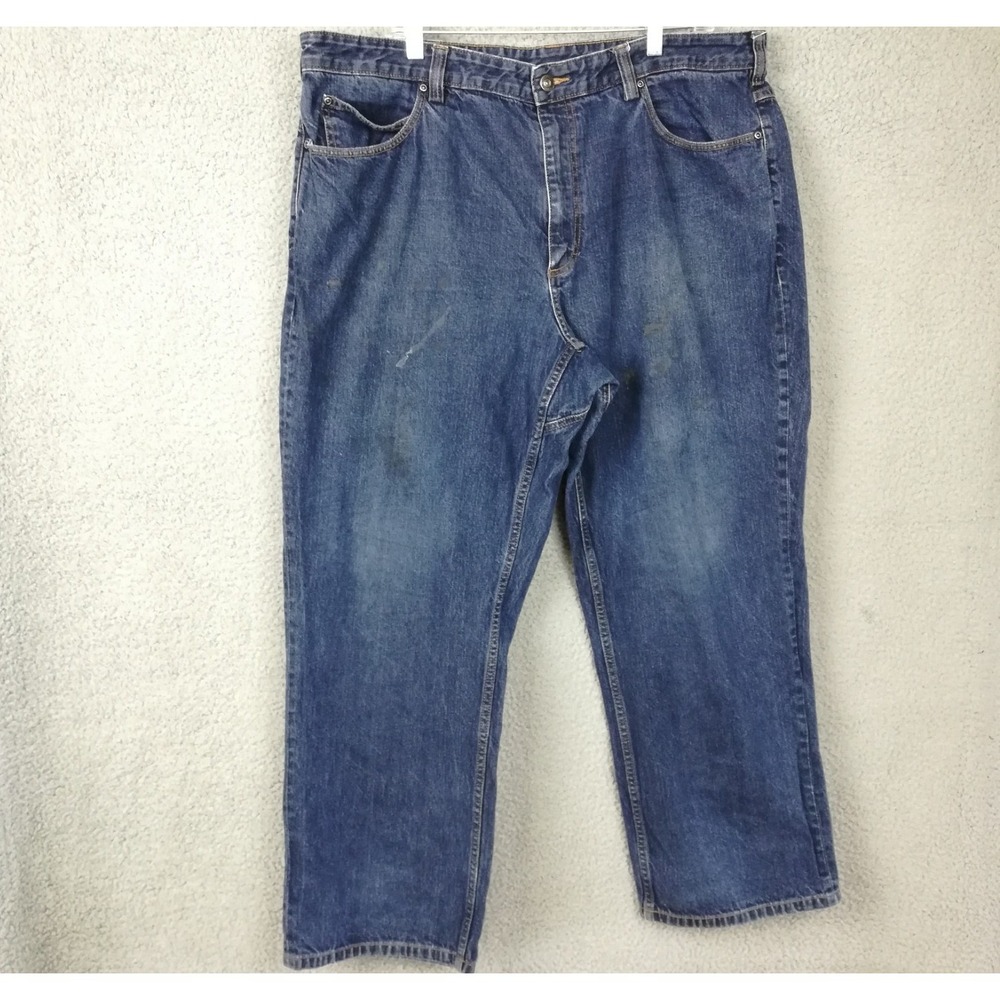 Duluth Trading Co Mens Jeans Straight Leg Blue Denim Relaxed Fit Indigo 42x30